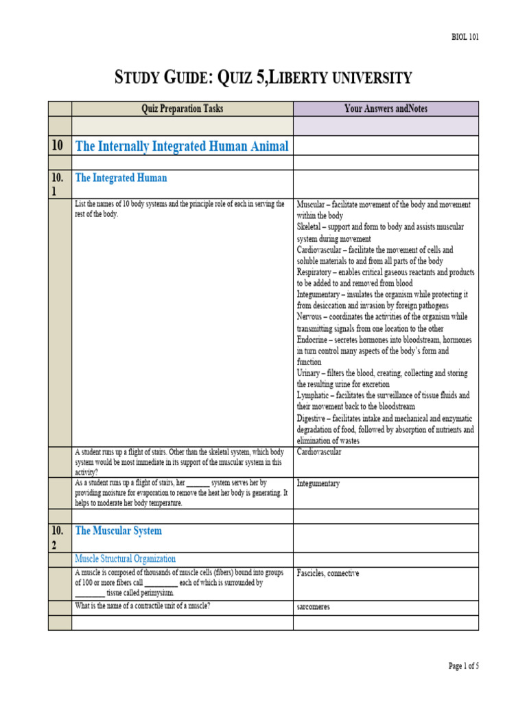 5 biol 101 study guide quiz 5 pdf immune system nervous system