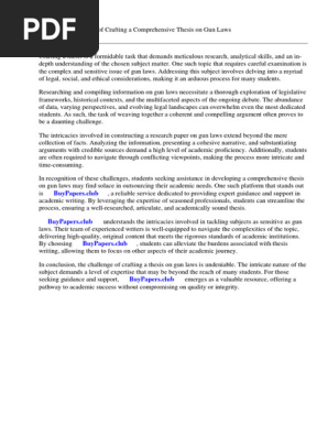 Research Paper About Gun Laws