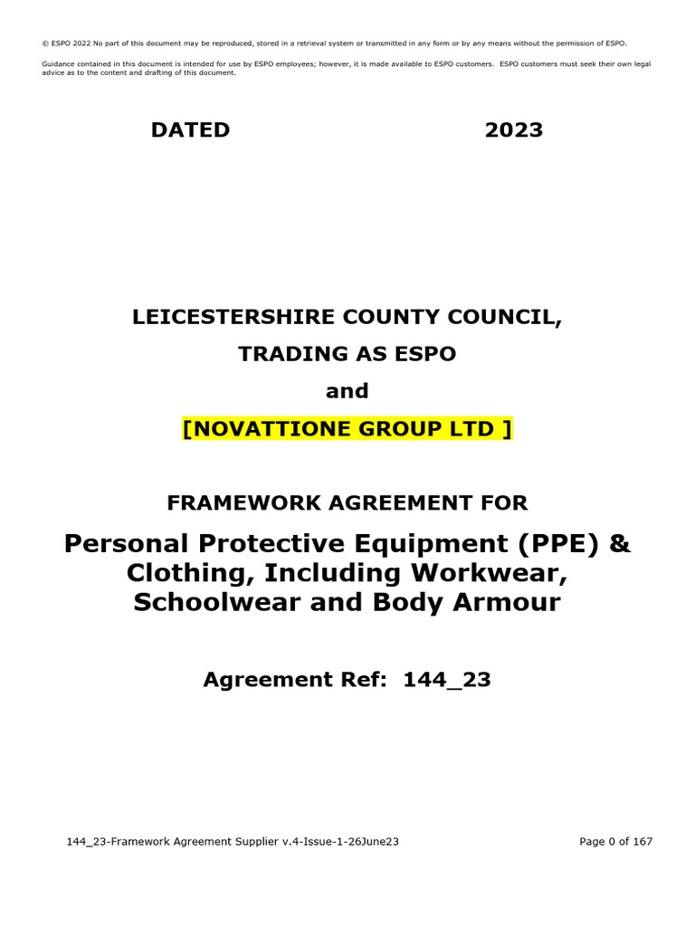 144 - 23 Appendix A Terms and Conditions of Framework Agreement | PDF ...
