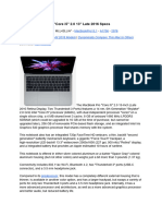 Apple MacBook Pro Core I5 2.0 13" Late 2016 Specs