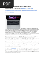 Apple MacBook Pro Core I5 2.0 13" Late 2016 Specs