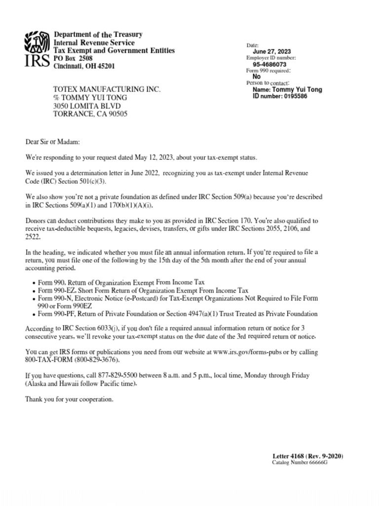 501c3 irs affirmation letter download free pdf 501 c organization