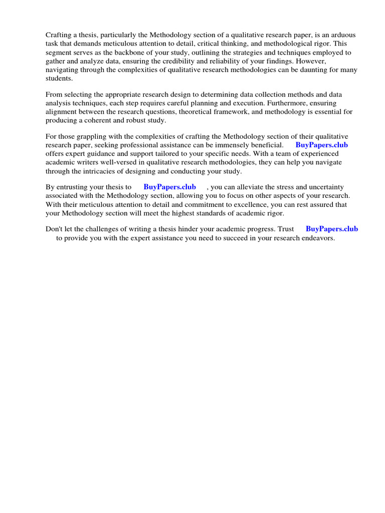 Methodology Section of Qualitative Research Paper Example PDF