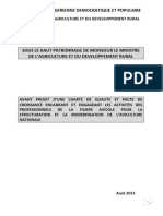 Avant Projet de La Filière Avicole Pour La Structuration Et La Modernisation de L'aviculture Nationale