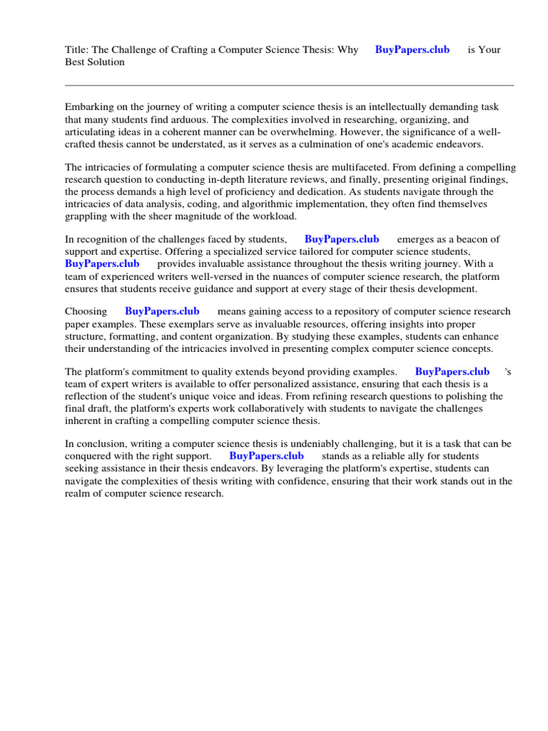 Computer Science Research Paper Examples PDF Academic Publishing