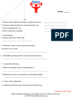 Force and Pressure Worksheet For Class 8 0 2020 24 05 060308