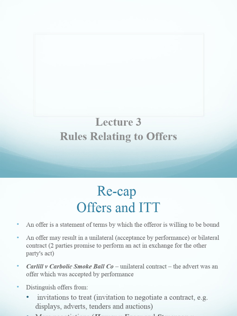 Understanding Contract Offers and Terms | PDF | Offer And Acceptance ...