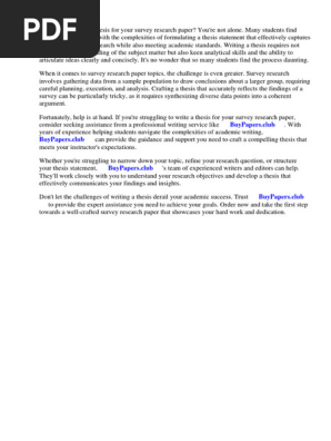 Survey Research Paper Topics