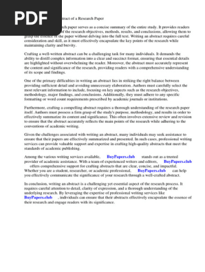 What is the Abstract of a Research Paper