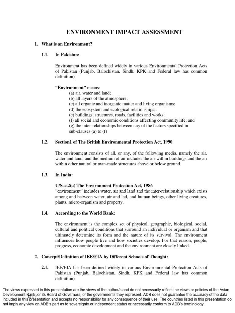 Environmental Impact Assessment Overview | PDF | Environmental Impact ...