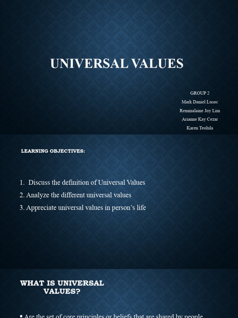 Universal Values Ethics 2 PDF Dignity Morality