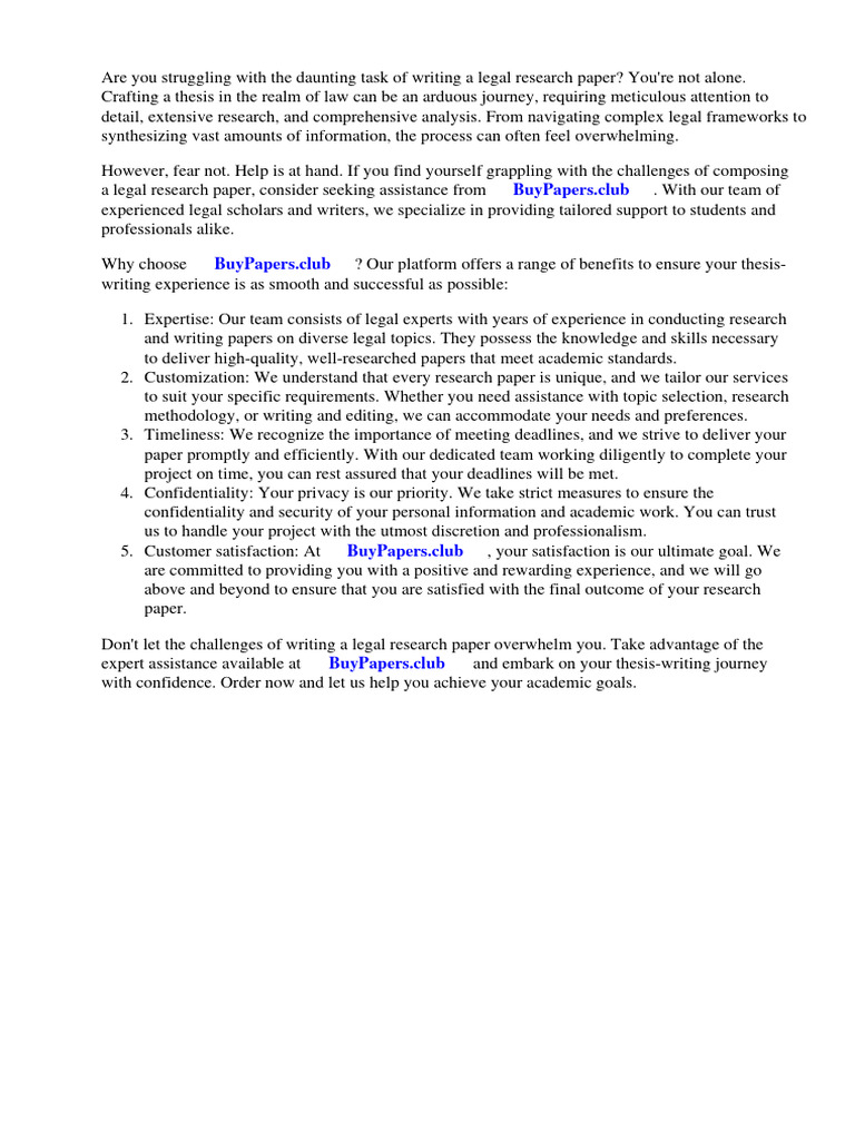 Legal Research Paper Sample PDF Academic Publishing