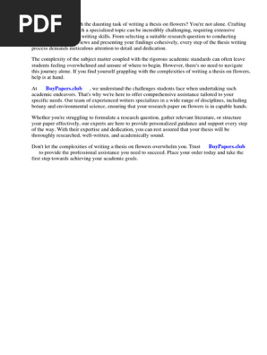 Research Paper on Flowers