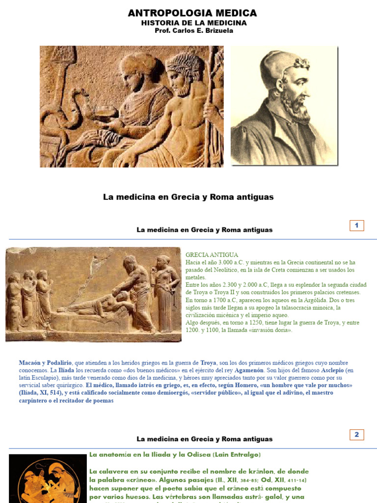 Historia de la Medicina en Grecia y Roma | PDF | Medicina | Antigua Grecia