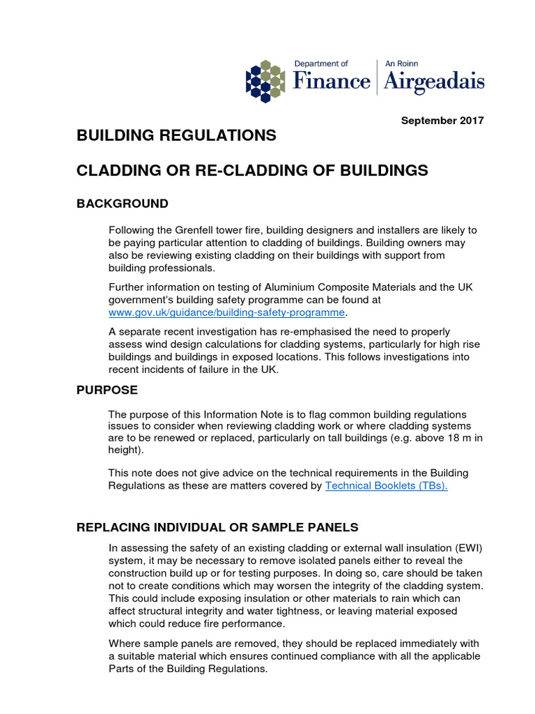 Cladding Regulations Post-Grenfell Guide | PDF | Building Insulation ...