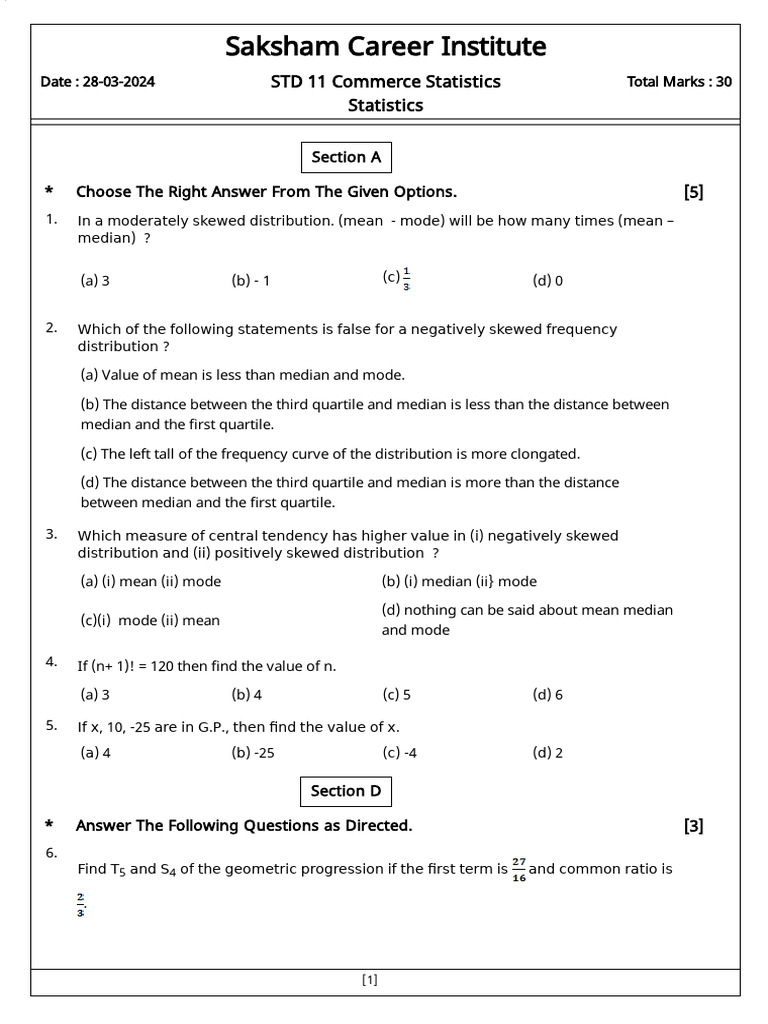 Statistics Pdf Mean Mode Statistics