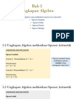 Bab 5.2 Ungkapan Algebra Yang Melibatkan Operasi Asas Aritmetik