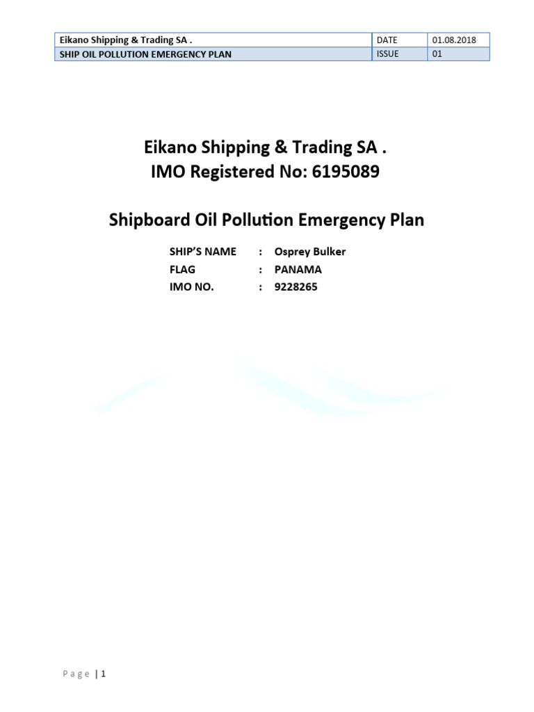 SOPEP | Download Free PDF | Ships | Oil Spill