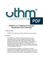 OTHM Level 7 Diploma in Strategic Management and Leadership $8,000