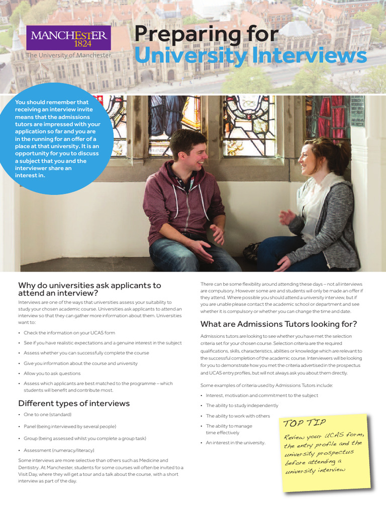 University Interview Preparation Guide | PDF | University And College ...