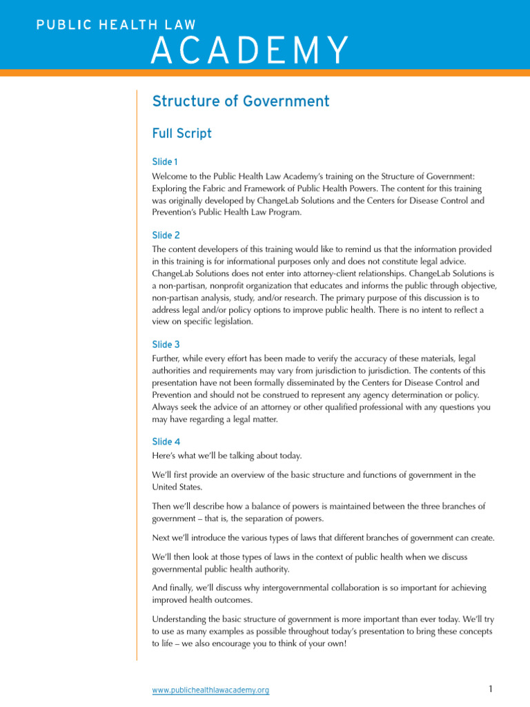 StructureOfGovernment Script FINAL 20191015 | PDF | American Government ...