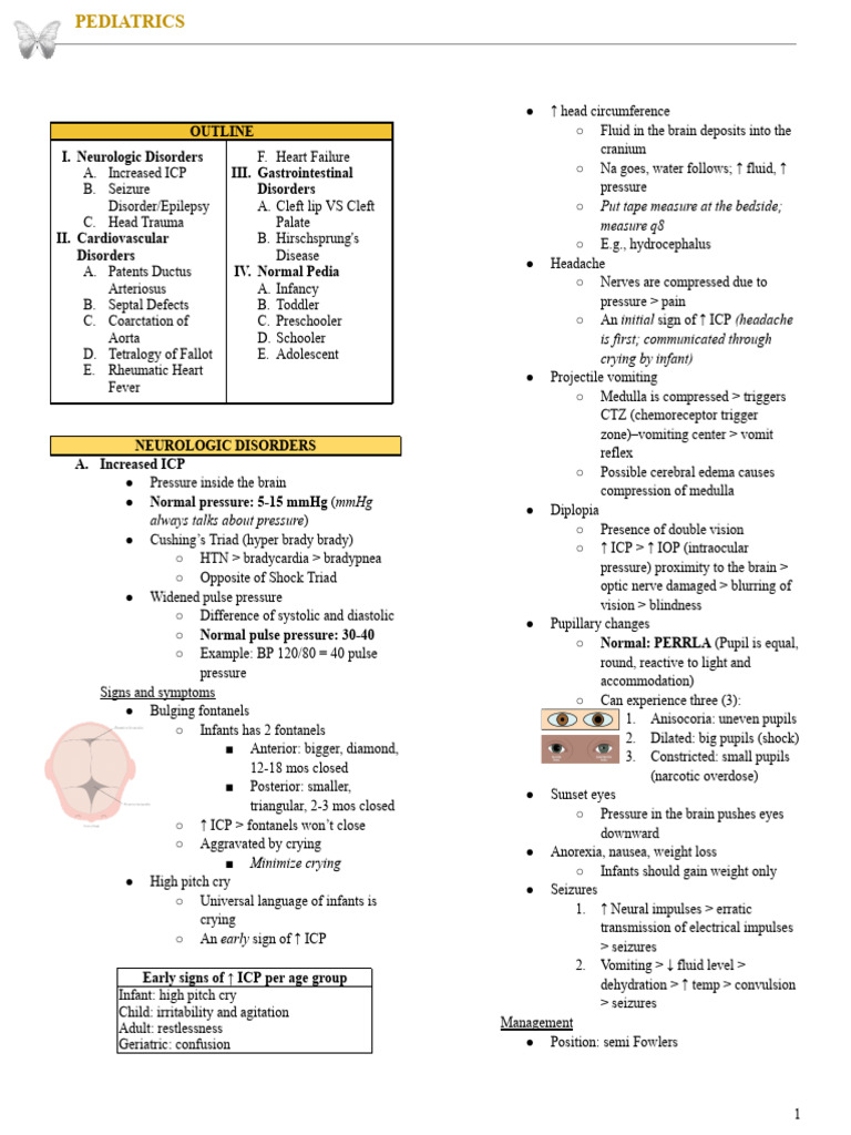 Pediatrics Notes | PDF | Heart | Heart Failure