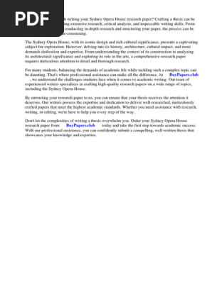 Sydney Opera House Research Paper