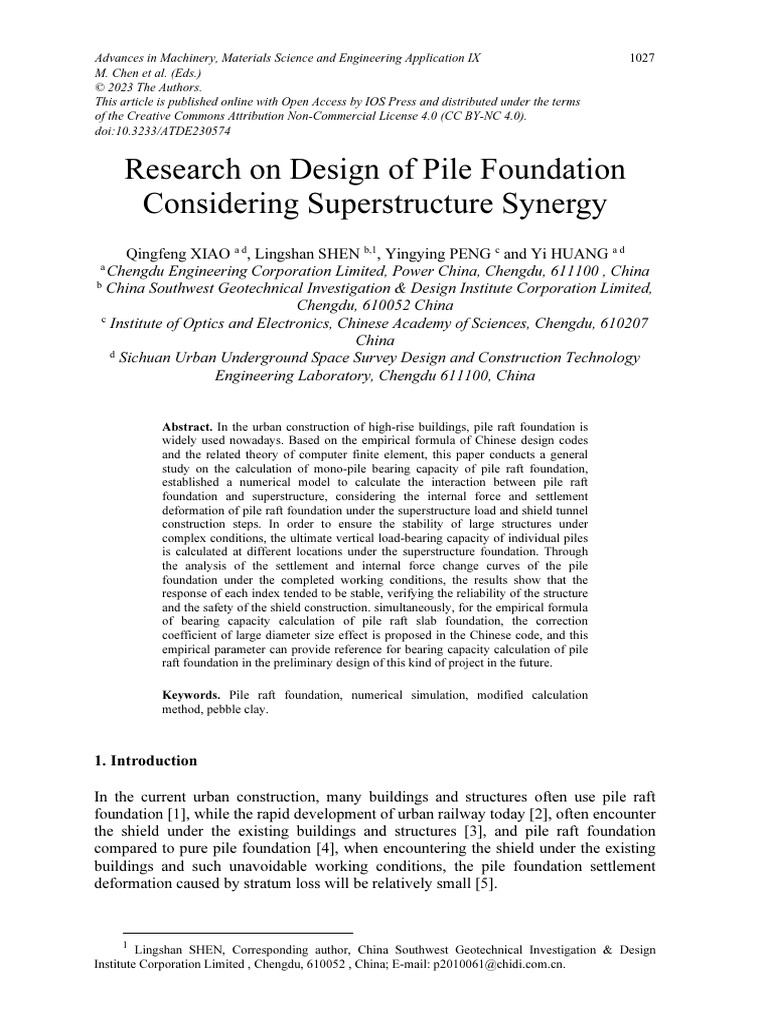 Pile Foundation Design and Analysis Study | PDF | Deformation ...
