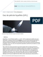 Gaz de Pétrole Liquéfiés (GPL) - Définition, Composition, Chiffres Clés Sur Le Butane Et Le Propane