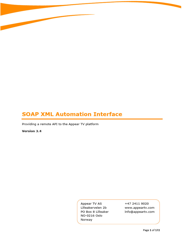 AppearTV SOAP XML API | PDF | Soap | Computing