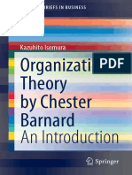 Organization Theory by Chester Barnard An Introduction 1st Ed 9789811592058 9789811592065