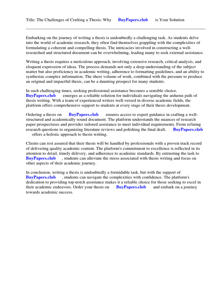 Research Paper Prospectus Example PDF Thesis Essays