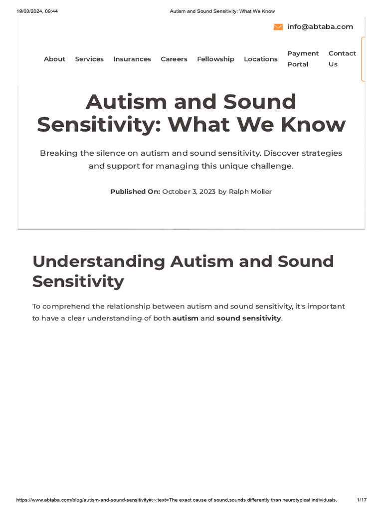Managing Autism and Sound Sensitivity | PDF | Autism Spectrum | Anxiety