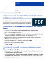 Insertion Du Nom Et Du Numéro de Chapitre Dans Un En-Tête Ou Un Pied de Page