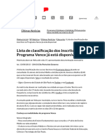 Lista de Classificação Dos Inscritos No Programa Vence Já Está Disponível - Governo Do Estado de São Paulo