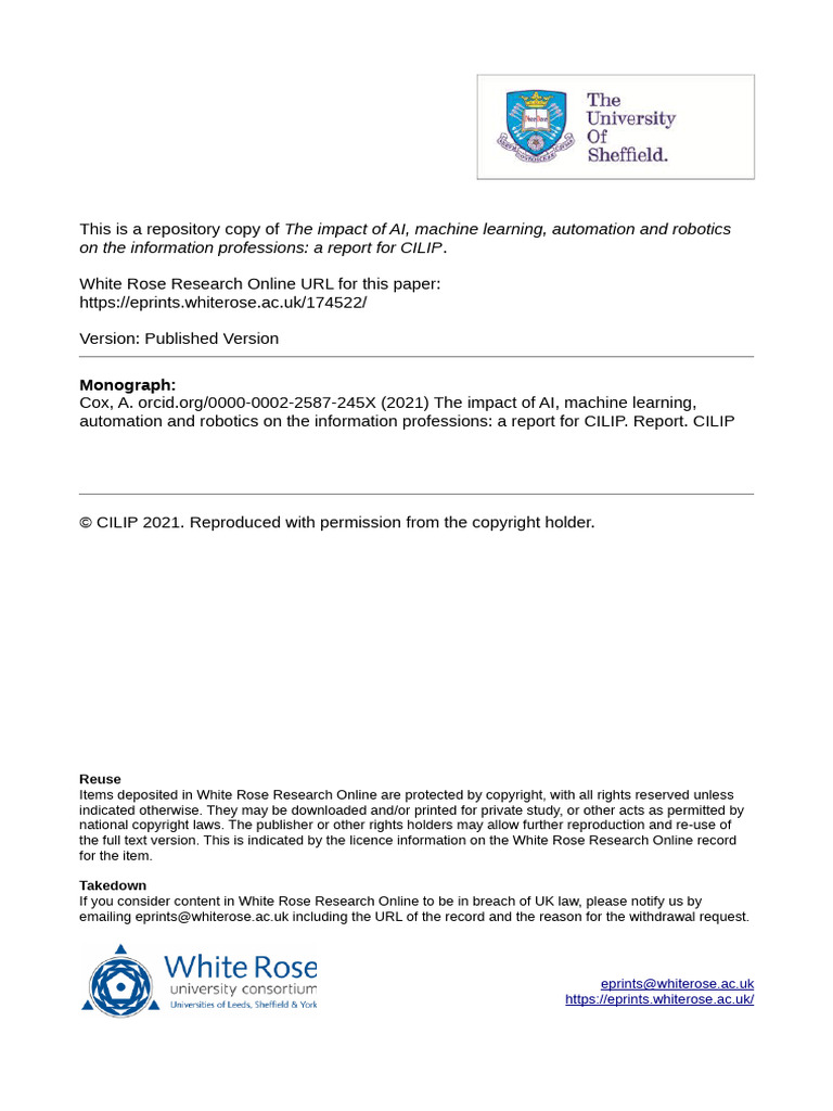 CILIP – AI Report - Final High Res | PDF | Artificial Intelligence ...