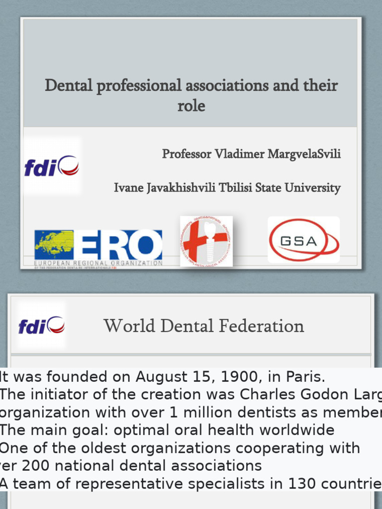 Role of Dental Professional Associations | PDF | Dentistry | Tooth