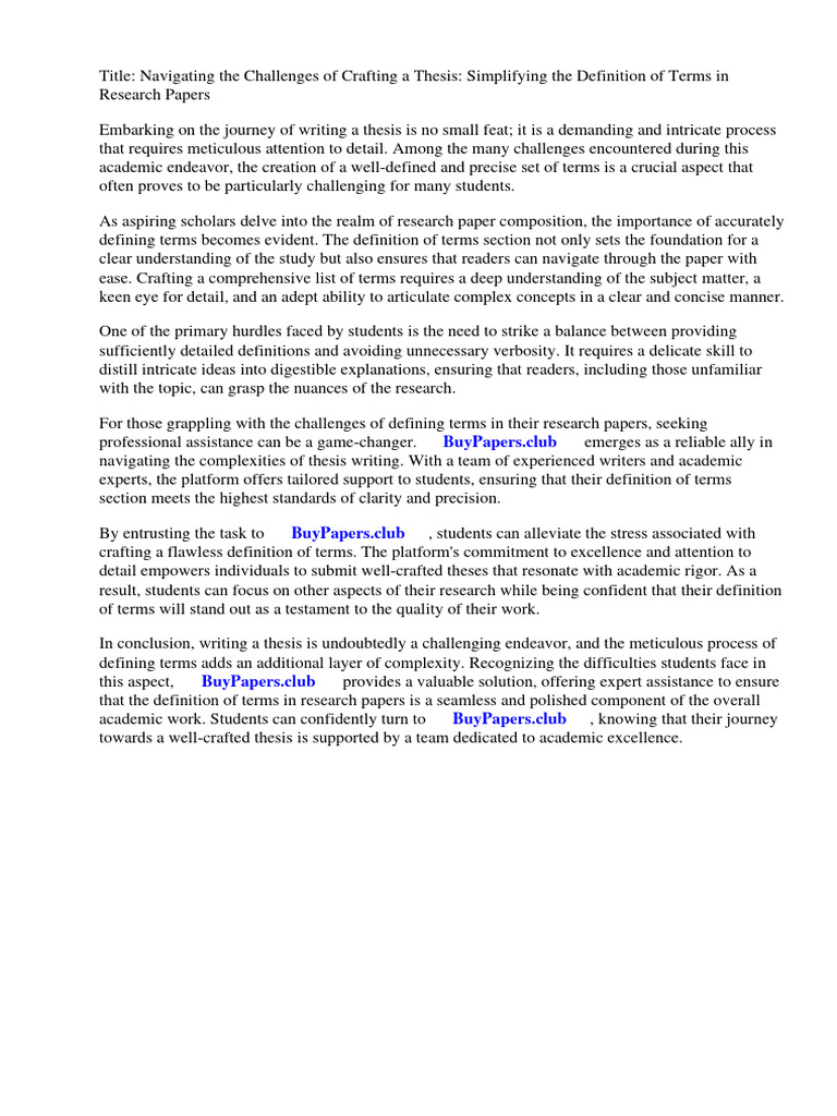 How to make definition of terms in research paper download free pdf