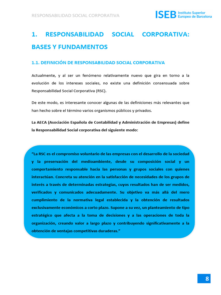 Definiciones y Evolución de la RSC | PDF | Responsabilidad social ...