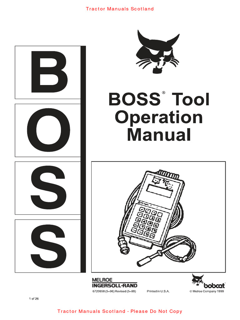 Boss Tool Operators Manual Bobcat 453 | PDF