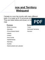 Canadian Province and Territory - WebQuest Slides