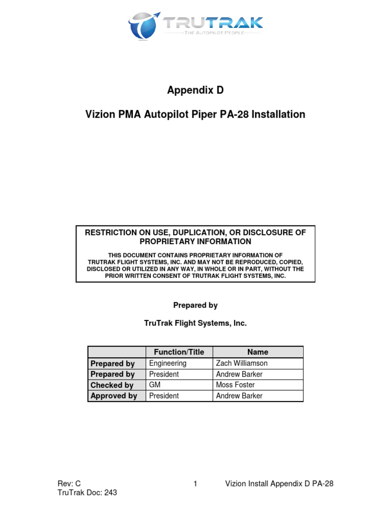 Vizion PMA Installation Guide PA-28 Appendix D 243 Rev C | PDF ...