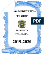 Propuesta Pedagógica U.E. El Oro 2019-2020