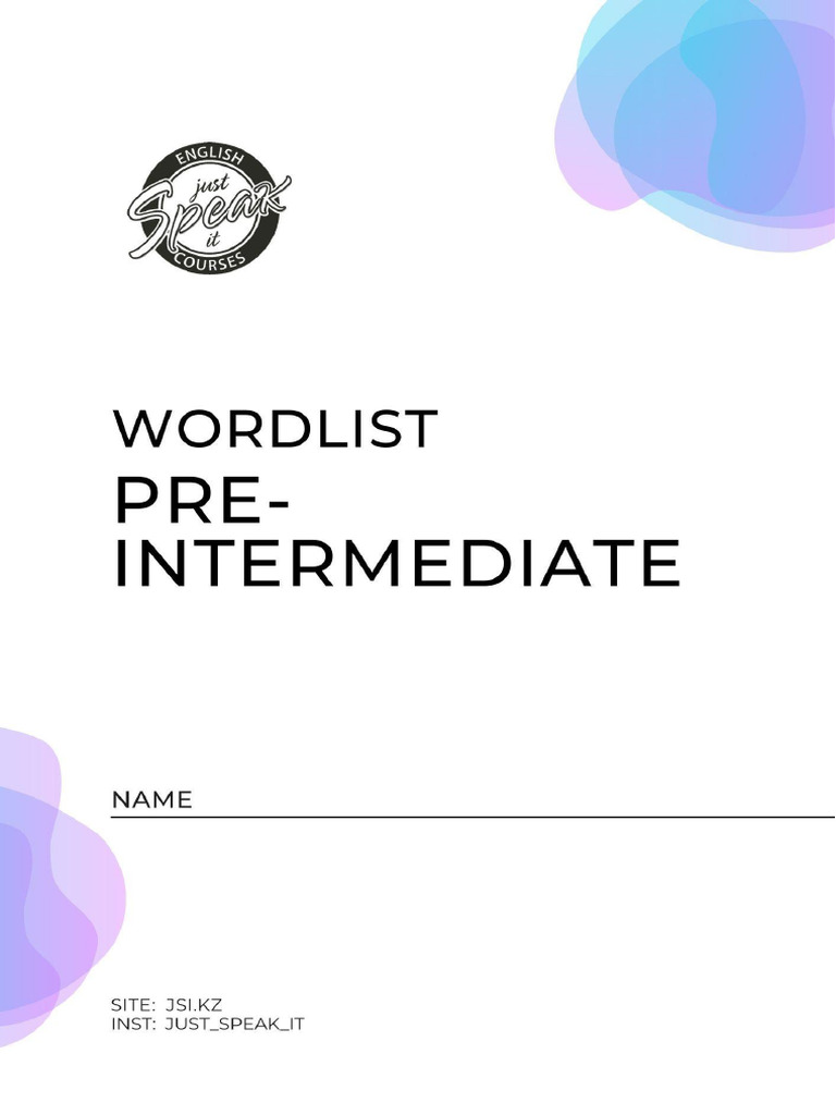 WordList Pre Intermediate | PDF