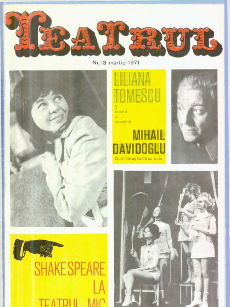 Revista Teatrul Nr 3 Anul Xvi Martie 1971