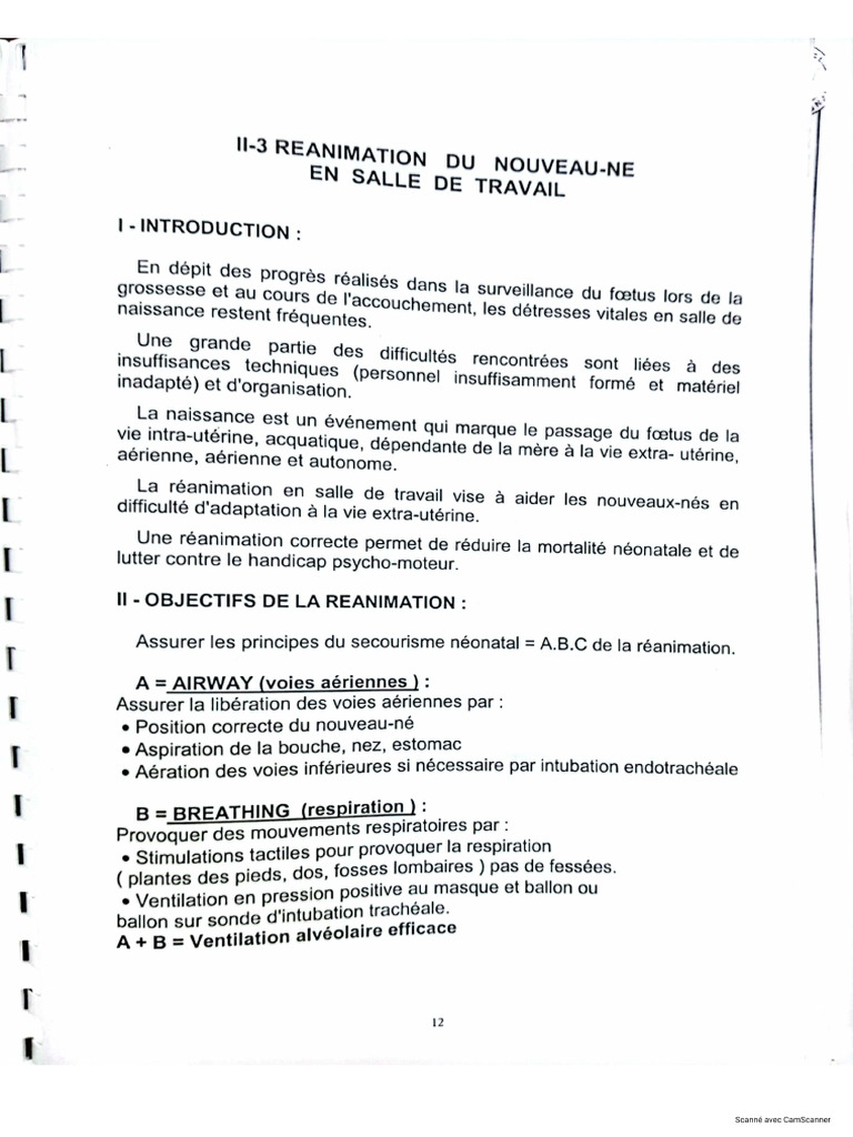 Réanimation Du NN en Salle de Travail | PDF