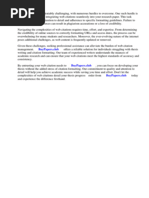 Web Citations in a Research Paper