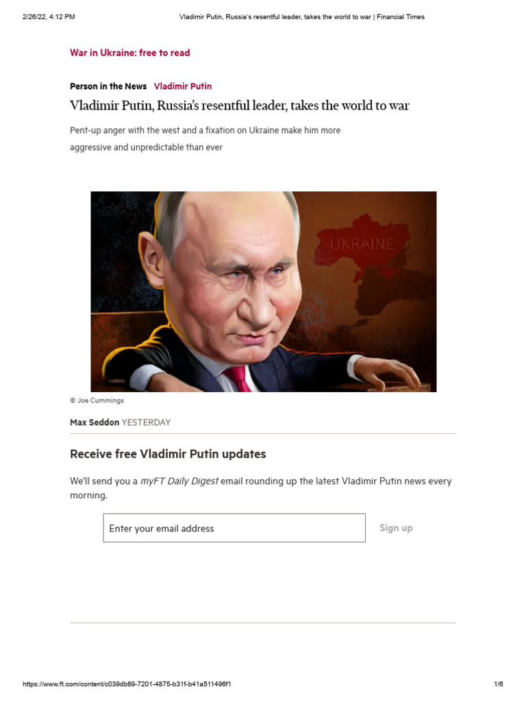 VLADIMIR PUTIN FACT FILE visual data 2