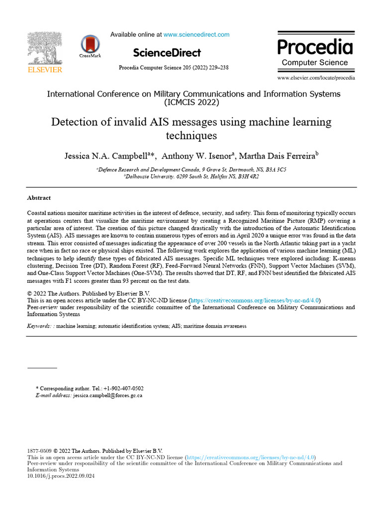 Detecting Invalid AIS Messages with ML | PDF | Machine Learning ...
