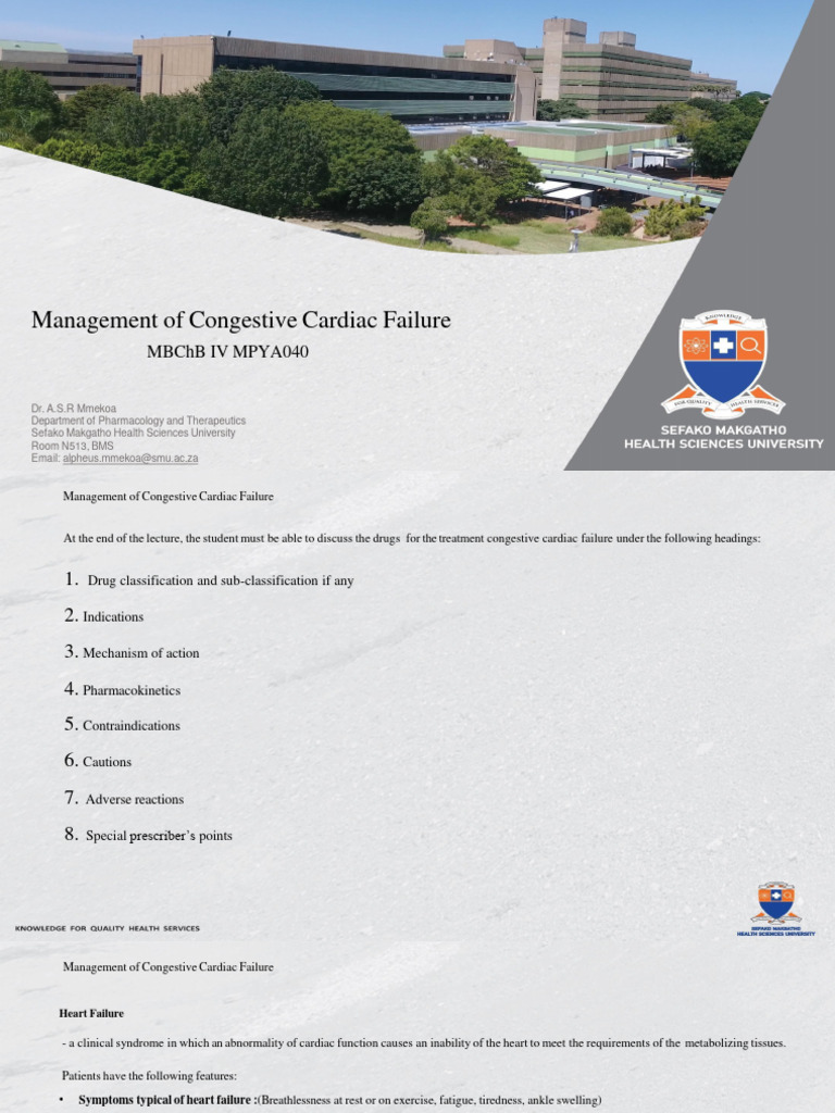 Congestive Heart Failure Management Guide | PDF | Heart Failure ...